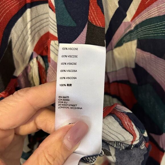 Maeve Anthropologie small Cheyenne fairy ruffle peplum top bird print colorful - Picture 8 of 12